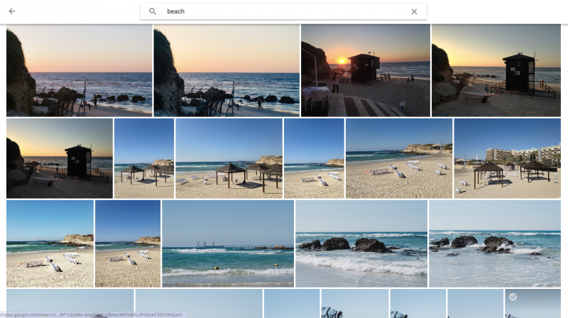 Beach photo memories in Google Photos